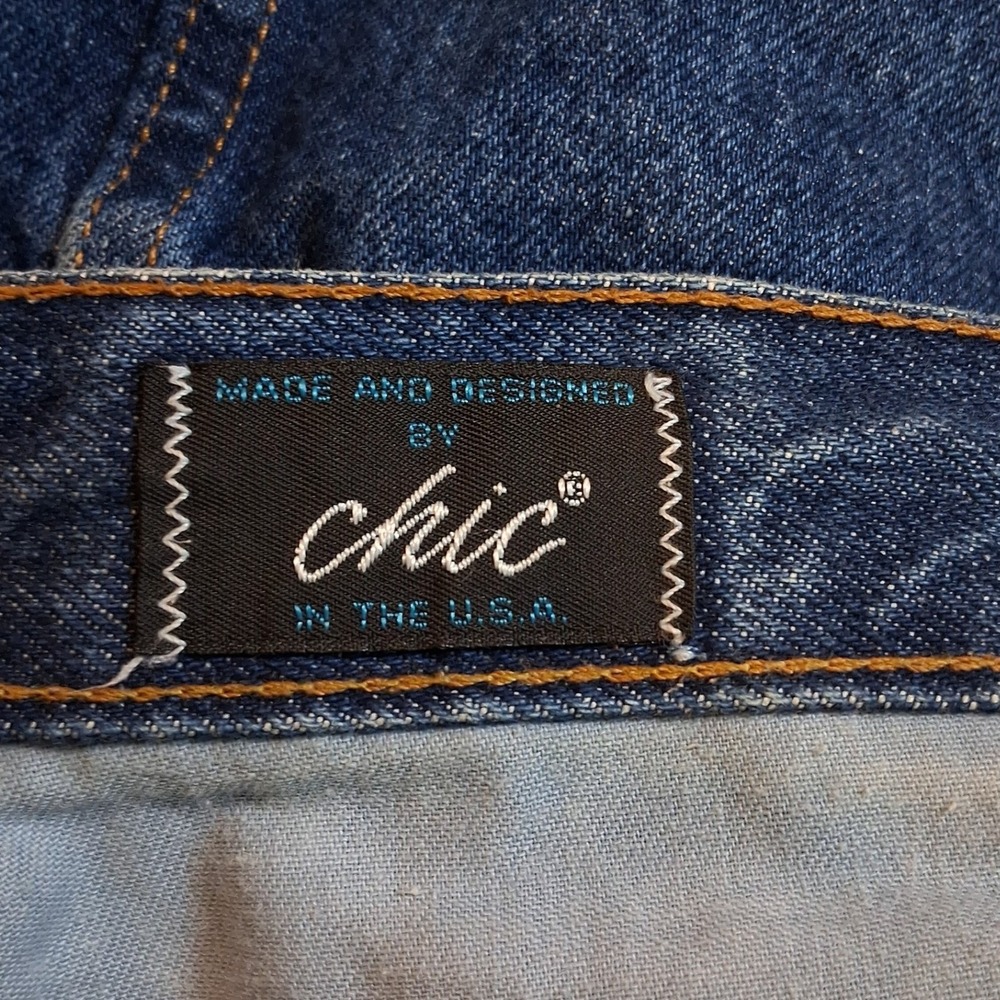 Vintage 90s Chic Jeans Juniors Size 15 Avg Dark Wash Rigid Denim High Rise USA - Picture 7 of 11
